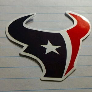 HOUSTON TEXANS vintage waterproof sticker...nwt..we bundle..enjoy